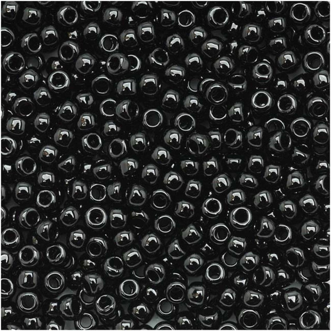 TOHO Bead Round 11/0 Opaque Shiny Jet Black, 2.5-Inch Tube