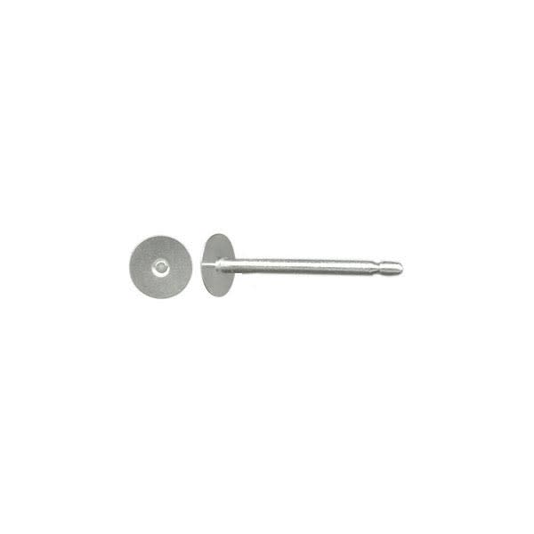 Stainless Steel Earring Post Findings, 3mm Flat Pad (1 Pair)