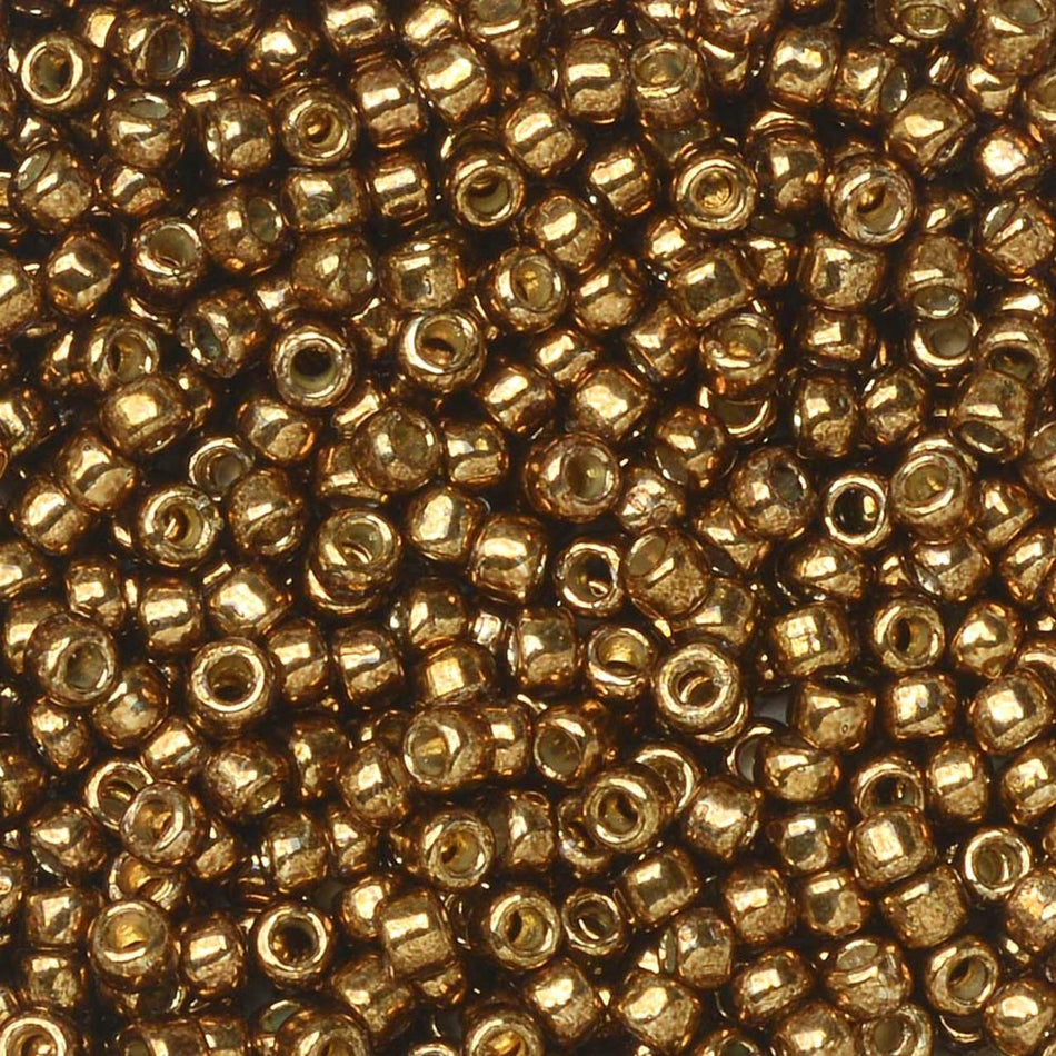 TOHO Round Bead 11/0 PermaFinish Galvanized Medal Bronze 2.5-Inch Tube