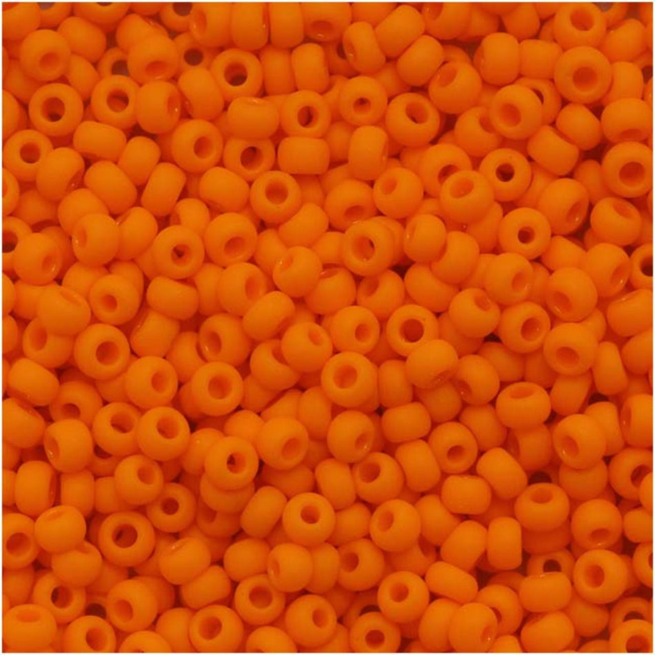 TOHO Bead Round 11/0 Matte Opaque Cantaloupe, 2.5-Inch Tube