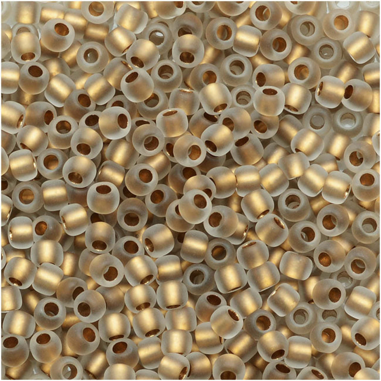 TOHO 11/0 Round Seed Bead 24K Gold-Lined Frosted Crystal, 2.5-Inch Tube