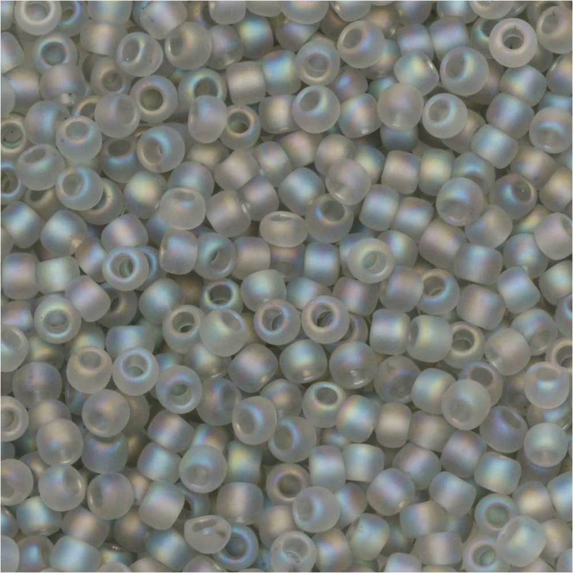 TOHO Bead Round 11/0 Frosted Trans-Rainbow Soft Gray, 2.5-Inch Tube