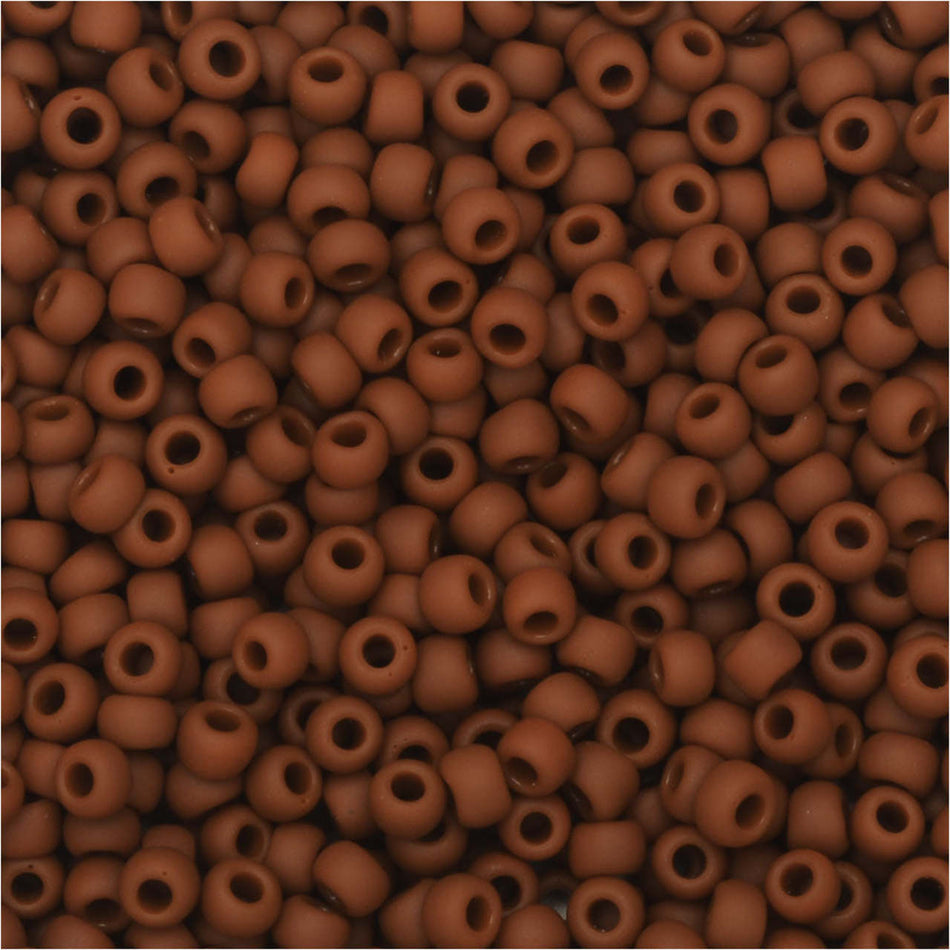 TOHO Bead Round 11/0 Matte Opaque Terra Cotta, 2.5-Inch Tube