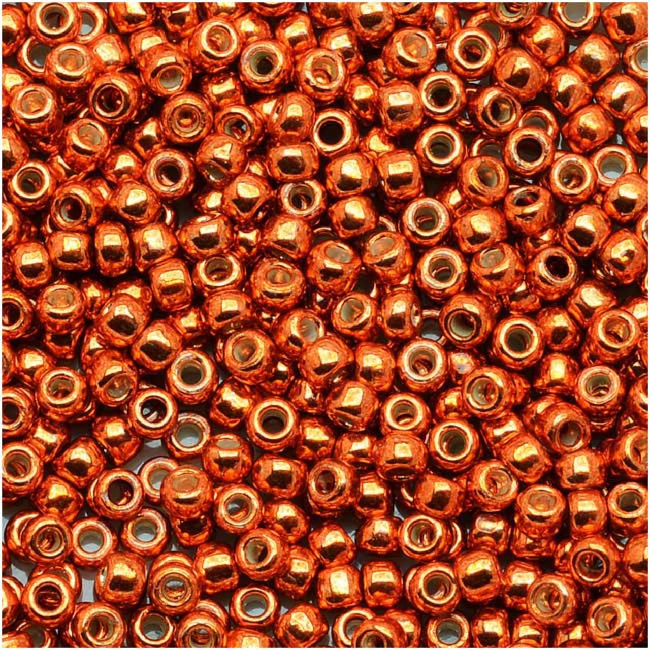 TOHO Bead Round 11/0 Galvanized Saffron PermaFinish 2.5-Inch Tube