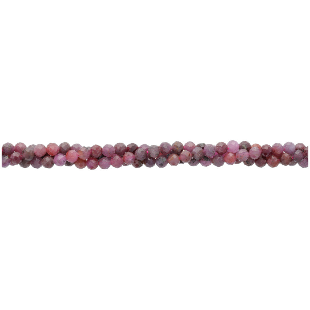 Ruby 3mm Round Faceted A Grade - 15-16 Inch