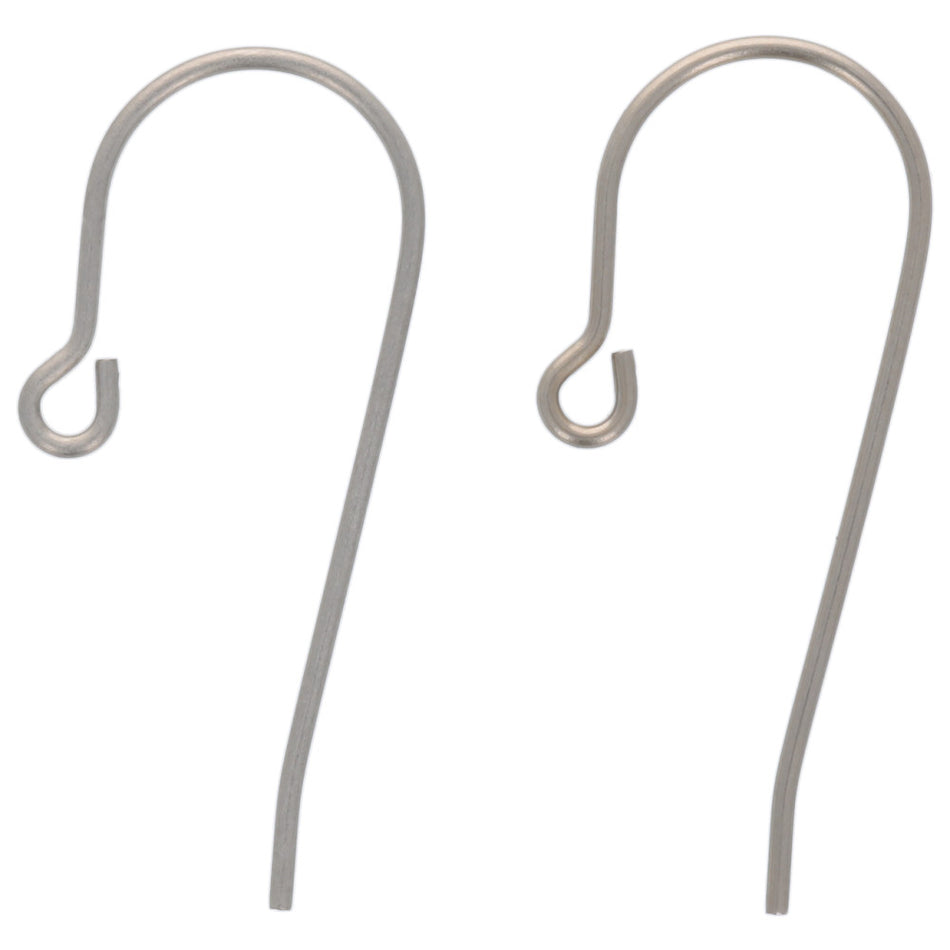 Titanium French Hook Earring Wires, Plain (1 Pair)