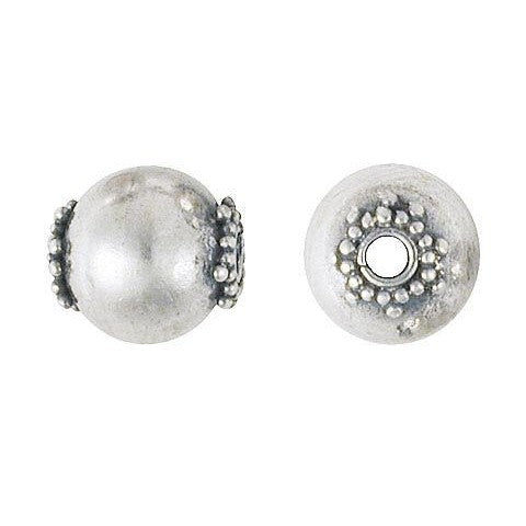 Bali Silver Round Bead with Star Ends