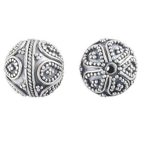 Bali Silver Round Bead with Intricate Granulation