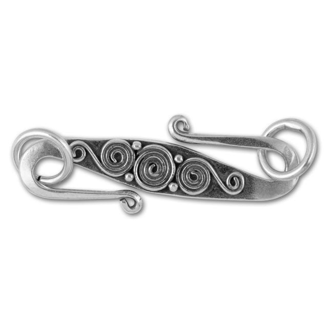 Bali Silver S Clasp with Swirls