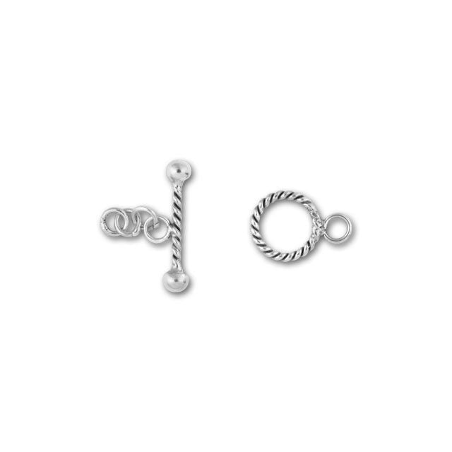 Bali Silver Small Twisted Toggle Clasp