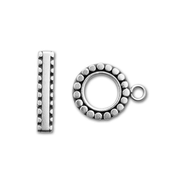 Bali Silver Round Clasp with Hammered Granulation