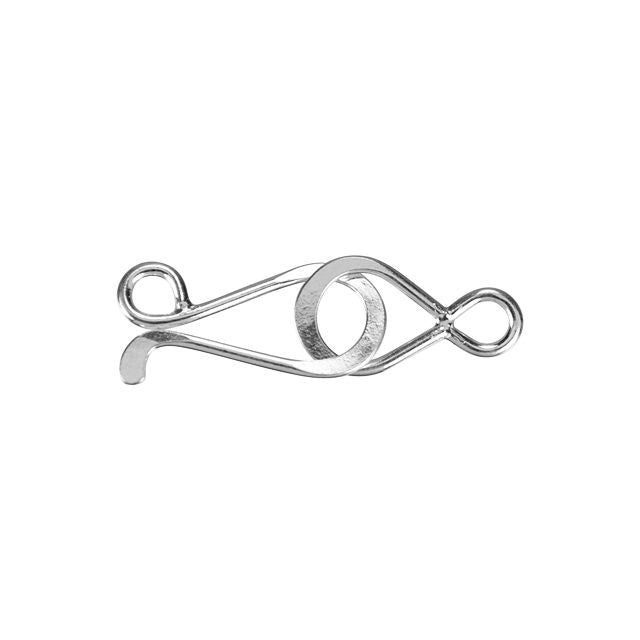 Bali Silver Simple Hook & Eye Clasp