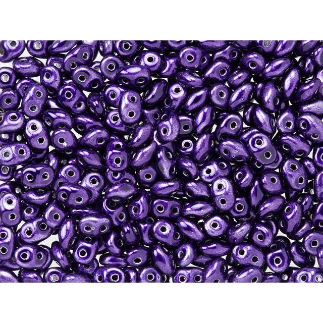 SuperDuo 2 x 5mm Metalust Purple 2-Hole Seed Bead 2.5-Inch Tube