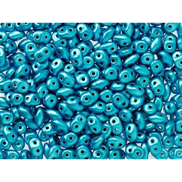 SuperDuo 2 x 5mm Metalust Turquoise 2-Hole Seed Bead 2.5-Inch Tube