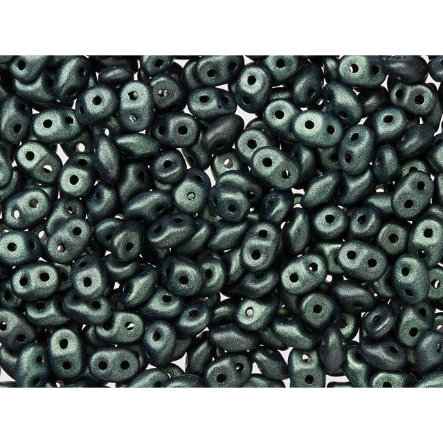 SuperDuo 2 x 5mm Dark Forest Metallic Suede 2-Hole Seed Bead 2.5-Inch Tube