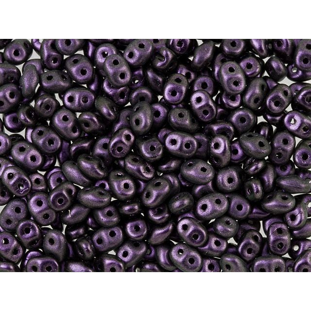 SuperDuo 2 x 5mm Black Currant Polychrome 2-Hole Seed Bead 2.5-Inch Tube