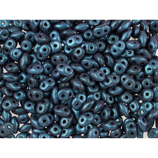 SuperDuo 2 x 5mm Indigo Orchid Polychrome 2-Hole Seed Bead 2.5-Inch Tube