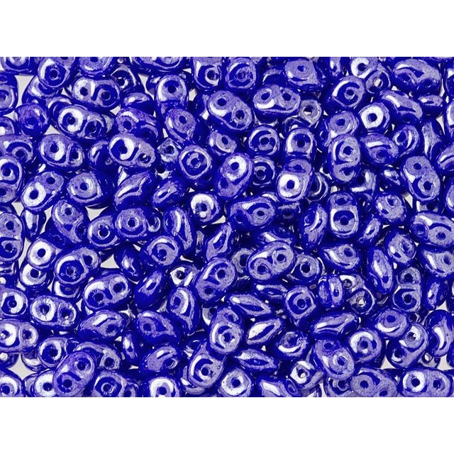 SuperDuo 2 x 5mm Opaque Blue Luster 2-Hole Seed Bead 2.5-Inch Tube