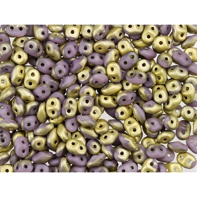 Fool's Gold SuperDuo 2 x 5mm Opaque Amethyst 2-Hole Seed Bead 2.5-Inch Tube