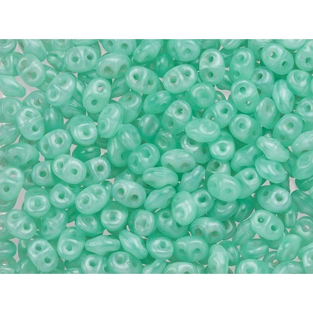 SuperDuo 2 x 5mm Milky Peridot 2-Hole Seed Bead 2.5-Inch Tube