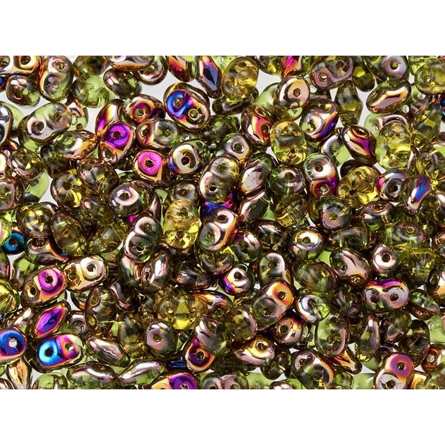 SuperDuo 2 x 5mm Olivine Artemis 2-Hole Seed Bead 2.5-Inch Tube