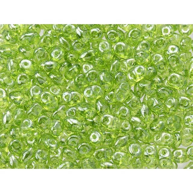 SuperDuo 2 x 5mm Olivine Luster 2-Hole Seed Bead 2.5-Inch Tube