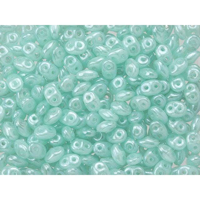 SuperDuo 2 x 5mm Milky Peridot Luster 2-Hole Seed Bead 2.5-Inch Tube