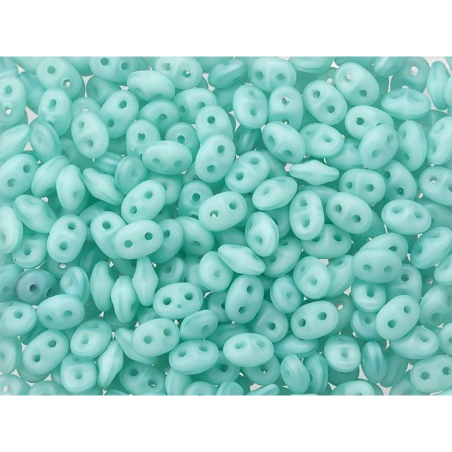 SuperDuo 2 x 5mm Matte Milky Seafoam 2-Hole Seed Bead 2.5-Inch Tube