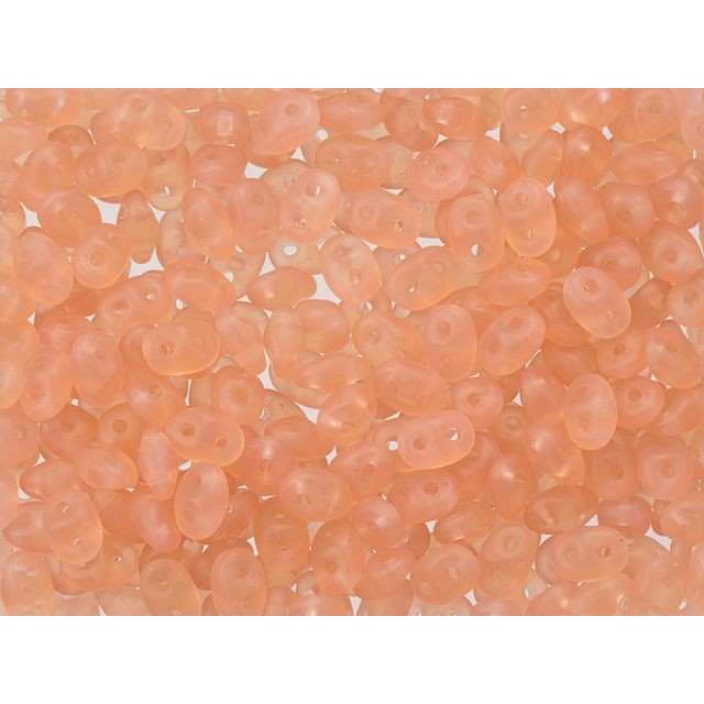 SuperDuo 2 x 5mm Matte Milky Pink 2-Hole Seed Bead 2.5-Inch Tube