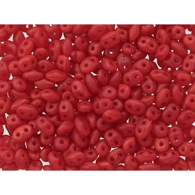 SuperDuo 2 x 5mm Matte Cherry 2-Hole Seed Bead 2.5-Inch Tube