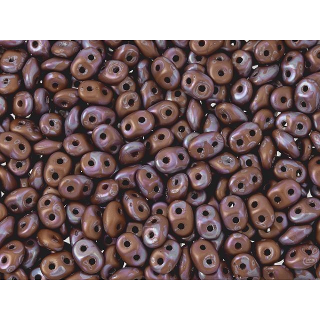 SuperDuo 2 x 5mm Opaque Umber Matte Nebula 2-Hole Seed Bead 2.5-Inch Tube