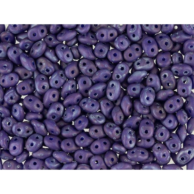 SuperDuo 2 x 5mm Opaque Blue Matte Nebula 2-Hole Seed Bead 2.5-Inch Tube