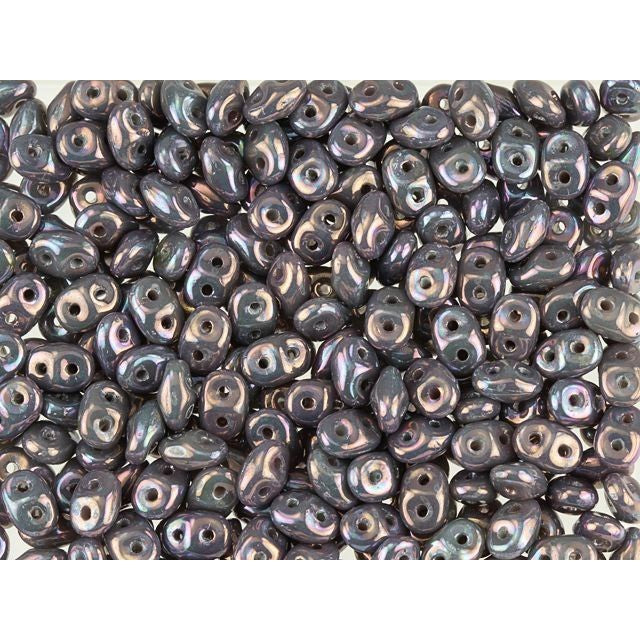 SuperDuo 2 x 5mm Ashen Gray Nebula 2-Hole Seed Bead 2.5-Inch Tube