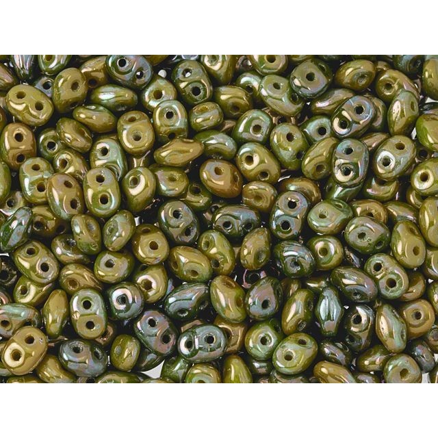 SuperDuo 2 x 5mm Opaque Yellow Nebula 2-Hole Seed Bead 2.5-Inch Tube