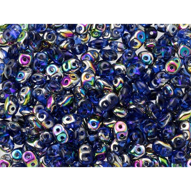 SuperDuo 2 x 5mm Sapphire Vitral 2-Hole Seed Bead 2.5-Inch Tube