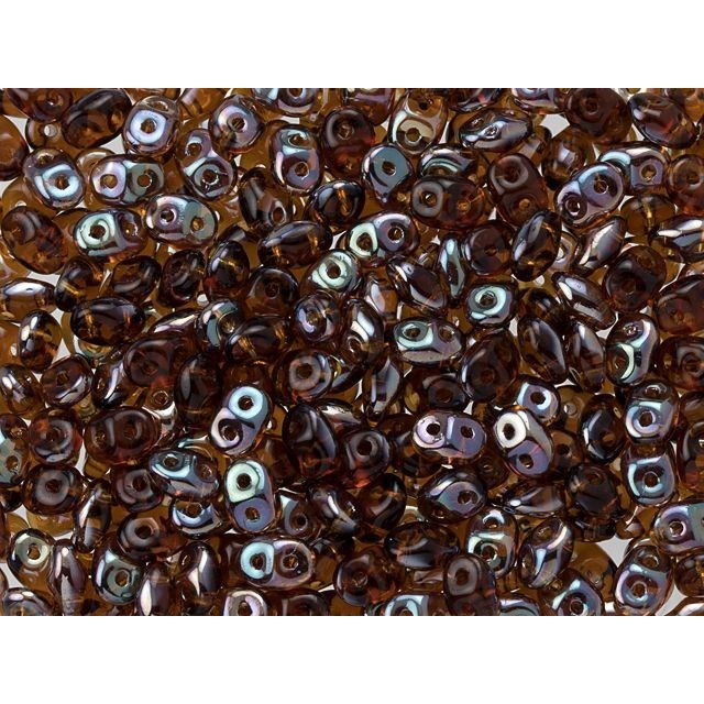 SuperDuo 2 x 5mm Smoky Topaz Celsian 2-Hole Seed Bead 2.5-Inch Tube