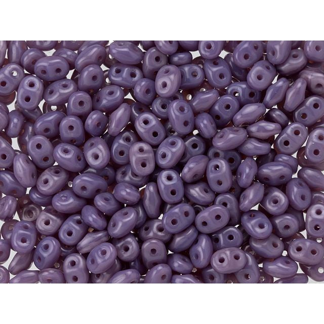 SuperDuo 2 x 5mm Milky Amethyst 2-Hole Seed Bead 2.5-Inch Tube