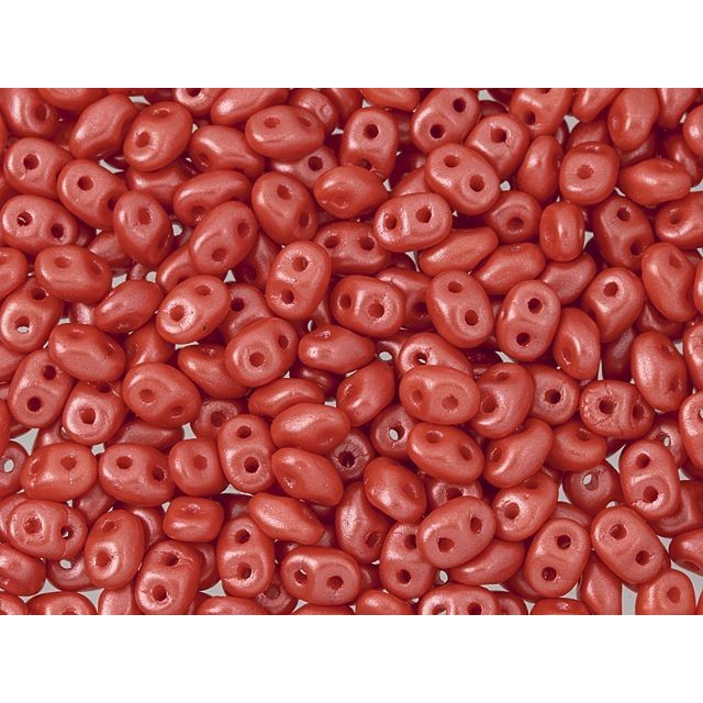 SuperDuo 2 x 5mm Dark Peach Pearl Shine 2-Hole Seed Bead 2.5-Inch Tube