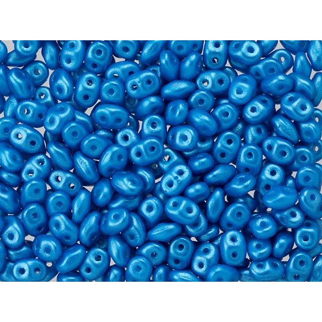 SuperDuo 2 x 5mm Blue Pearl Shine 2-Hole Seed Bead 2.5-Inch Tube