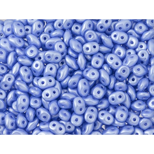 SuperDuo 2 x 5mm Sky Blue Pearl Coat 2-Hole Seed Bead 2.5-Inch Tube