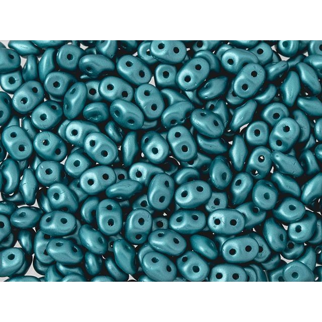 SuperDuo 2 x 5mm Dark Teal Pearl Coat 2-Hole Seed Bead 2.5-Inch Tube