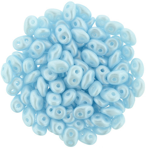 SuperDuo 2 x 5mm Pearl Coat - Azure 2-Hole Seed Bead 2.5-Inch Tube