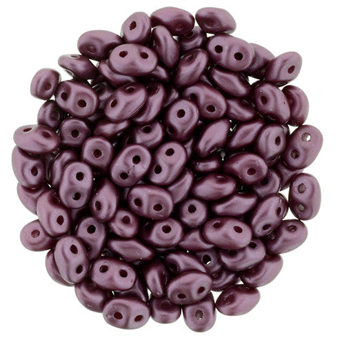 SuperDuo 2 x 5mm Pearl Coat - Plum 2-Hole Seed Bead 2.5-Inch Tube