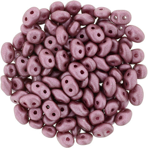 SuperDuo 2 x 5mm Satin Metallic Rouge 2-Hole Seed Bead 2.5-Inch Tube