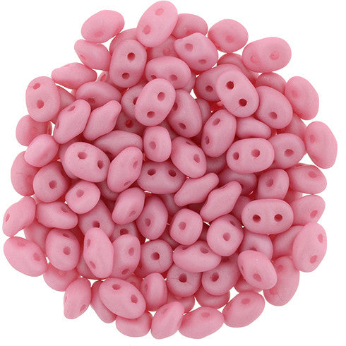 SuperDuo 2 x 5mm Saturated Pink 2-Hole Seed Bead 2.5-Inch Tube