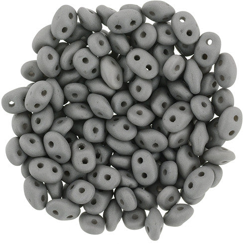 SuperDuo 2 x 5mm Saturated Gray 2-Hole Seed Bead 2.5-Inch Tube