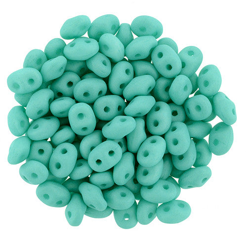 SuperDuo 2 x 5mm Saturated Teal 2-Hole Seed Bead 2.5-Inch Tube