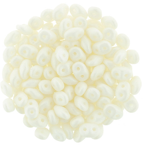 SuperDuo 2 x 5mm Saturated White 2-Hole Seed Bead 2.5-Inch Tube