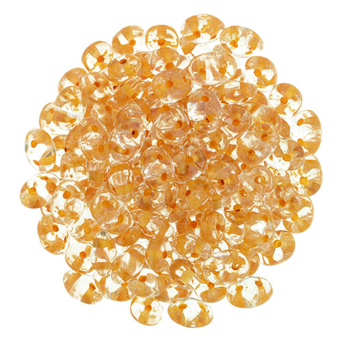 SuperDuo 2 x 5mm Crystal - Peach-Lined 2-Hole Seed Bead 2.5-Inch Tube