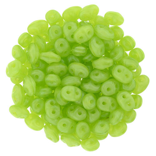 SuperDuo 2 x 5mm Milky Dk Peridot 2-Hole Seed Bead 2.5-Inch Tube